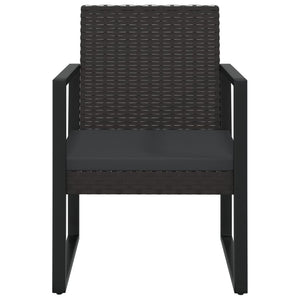 Poltrona da Giardino con Cuscino Nero in Polyrattan 362324