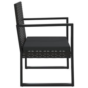 Poltrona da Giardino con Cuscino Nero in Polyrattan 362324