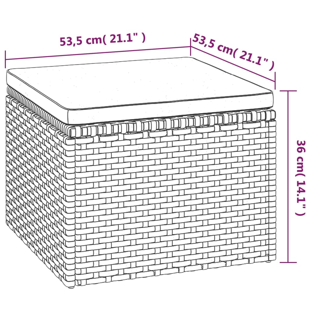 Divano Giardino 3 Posti Tetto e Poggiapiedi Grigio Polyrattan 362335