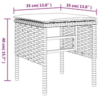 Poggiapiedi da Giardino con Cuscini 4pz Nero in Polyrattan 362340