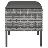 Poggiapiedi da Giardino con Cuscini 4pz Grigio in Polyrattan 362341