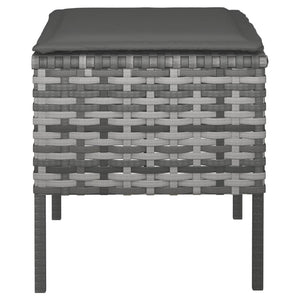 Poggiapiedi da Giardino con Cuscini 4pz Grigio in Polyrattan 362341