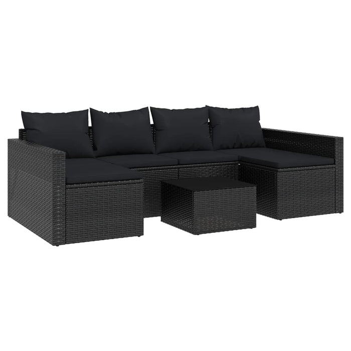 Set da Giardino 2 pz con Cuscini Nero in Polyrattancod mxl 118313