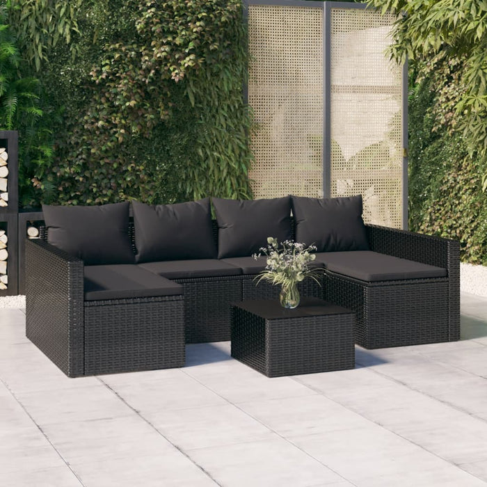 Set da Giardino 2 pz con Cuscini Nero in Polyrattancod mxl 118313