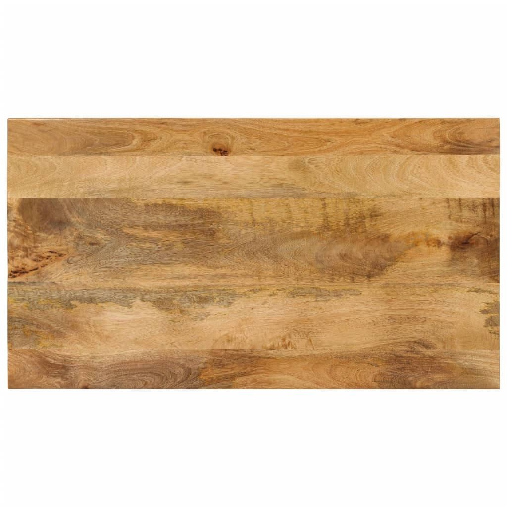 Tavolino 2 Livelli 100x55x38 cm Legno Massello Mango e Acciaio 352019