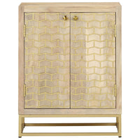 Credenza con 2 Ante 55x30x70 cm in Legno Massello di Mango 352039