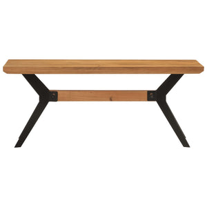 Panca da Pranzo 110x40x46 cm Legno Massello di Acacia e Acciaio 352057