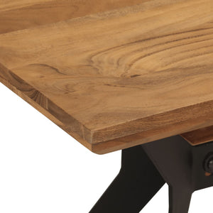 Panca da Pranzo 110x40x46 cm Legno Massello di Acacia e Acciaio 352057