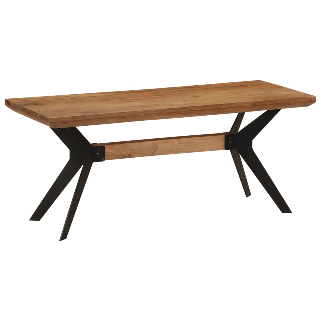 Panca da Pranzo 110x40x46 cm Legno Massello di Acacia e Acciaio 352057