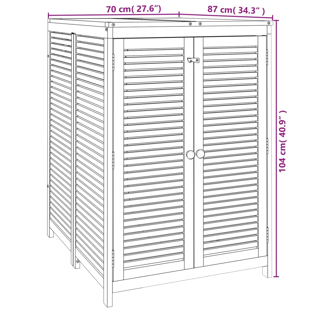 Contenitore da Giardino 70x87x104cm in Legno Massello di Acacia 360029