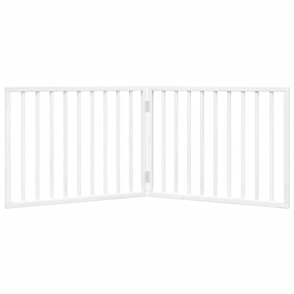 Cancello per Cani Pieghevole 2 Pannelli Bianco 160 cm Pioppo 352184