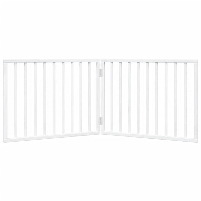 Cancello per Cani Pieghevole 2 Pannelli Bianco 160 cm Pioppo 352184