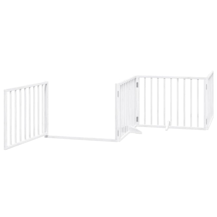 Cancello Cani Porta Pieghevole Bianco 4 Pannelli 320 cm Pioppo 352185