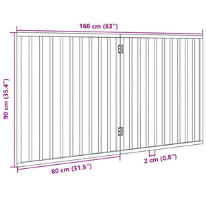 Cancello per Cani Pieghevole 2 Pannelli Bianco 160 cm Pioppo 352186