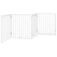 Cancello Cani Porta Pieghevole Bianco 4 Pannelli 320 cm Pioppo 352187