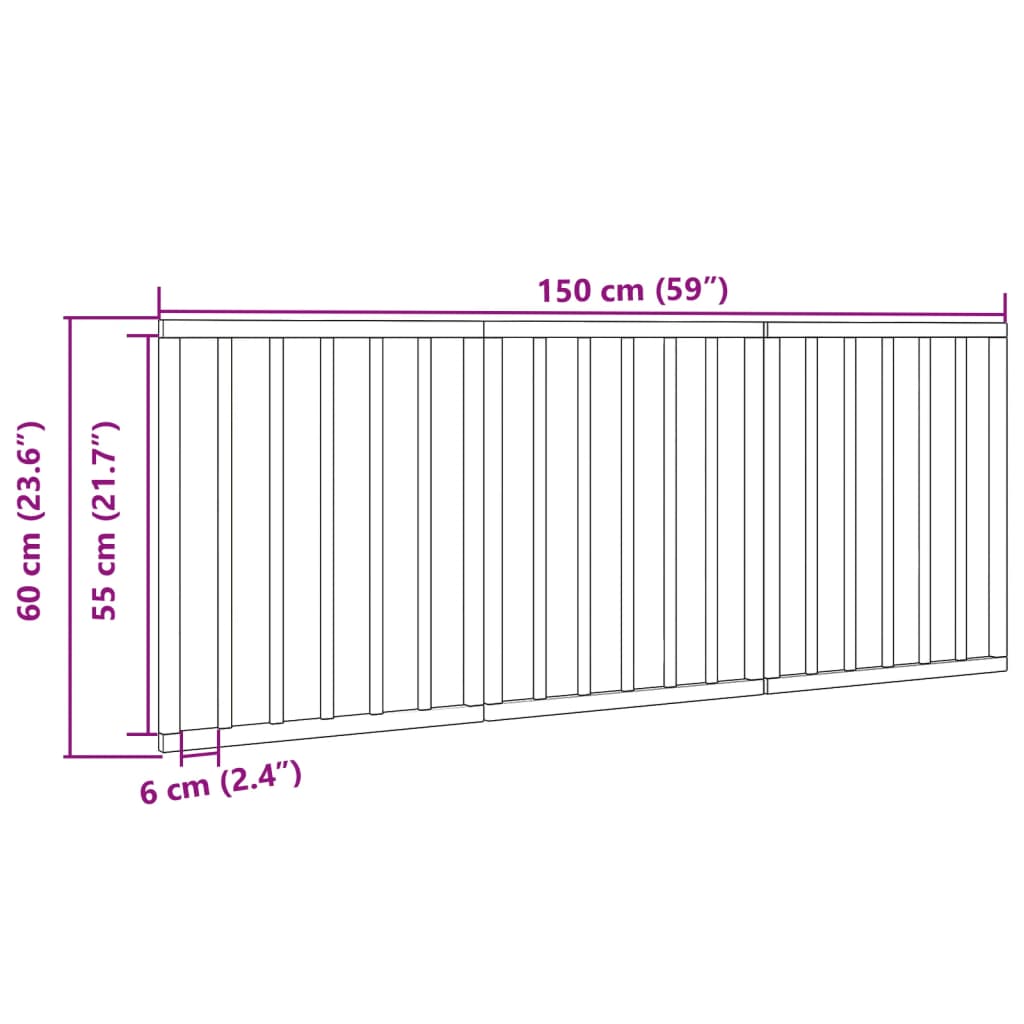 Cancello per Cani Pieghevole 3 Pannelli Nero 150cm Legno Pioppo 352188