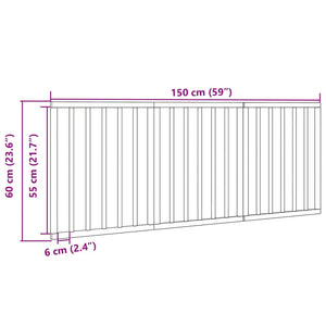 Cancello per Cani Pieghevole 3 Pannelli Nero 150cm Legno Pioppo 352188