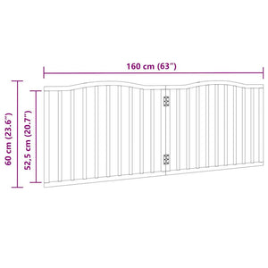 Cancello per Cani Pieghevole 2 Pannelli 160 cm Legno di Pioppo 352208