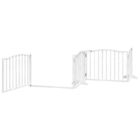 Cancello Cani Porta Pieghevole Bianco 4 Pannelli 320 cm Pioppo 352217