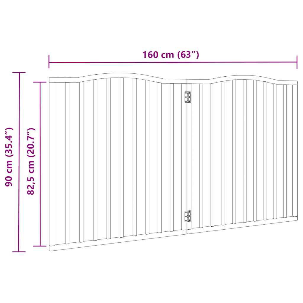 Cancello per Cani Pieghevole 2 Pannelli Bianco 160 cm Pioppo 352218