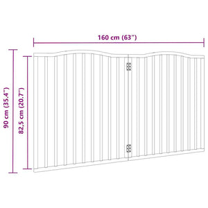 Cancello per Cani Pieghevole 2 Pannelli Bianco 160 cm Pioppo 352218