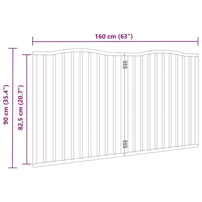 Cancello per Cani Pieghevole 2 Pannelli Bianco 160 cm Pioppo 352218