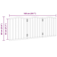 Cancello per Cani Pieghevole 3 Pannelli Nero 150cm Legno Pioppo 352220