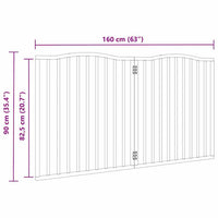 Cancello Cani Pieghevole 2 Pannelli Marrone 160cm Legno Pioppo 352234