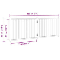 Cancello per Cani Pieghevole 2 Pannelli 160 cm Massello Abete 352272