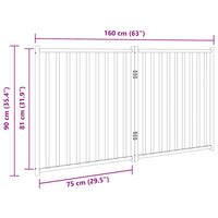 Cancello per Cani Pieghevole 2 Pannelli 160 cm Massello Abete 352274