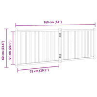 Cancello Cani Pieghevole 2 Pannelli Nero 160 cm Massello Abete 352288