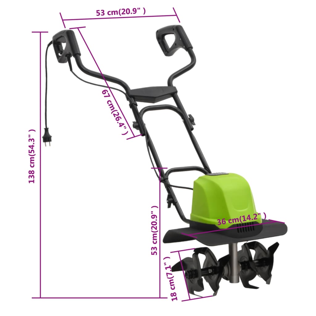 Fresa da Giardino Elettrica con 4 Lame 800 W 93806