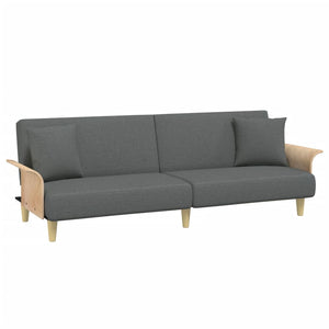 Divano Letto con Braccioli Grigio Scuro in Tessuto 351844