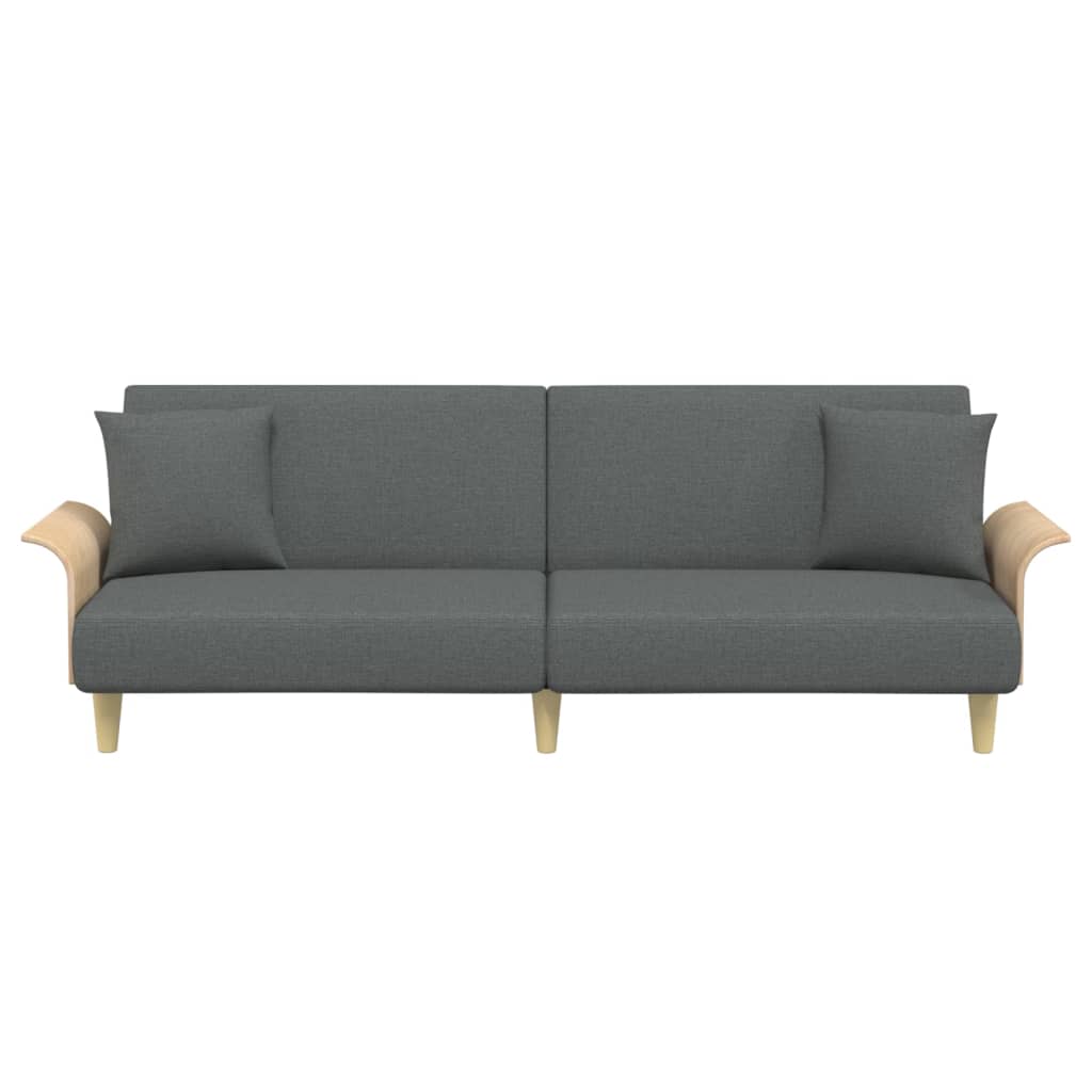 Divano Letto con Braccioli Grigio Scuro in Tessuto 351844