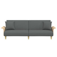 Divano Letto con Braccioli Grigio Scuro in Tessuto 351844