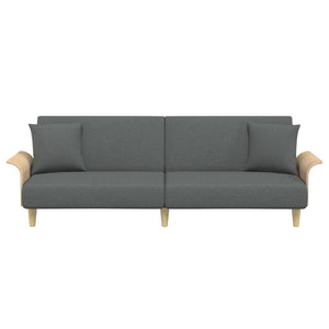 Divano Letto con Braccioli Grigio Scuro in Tessuto 351844