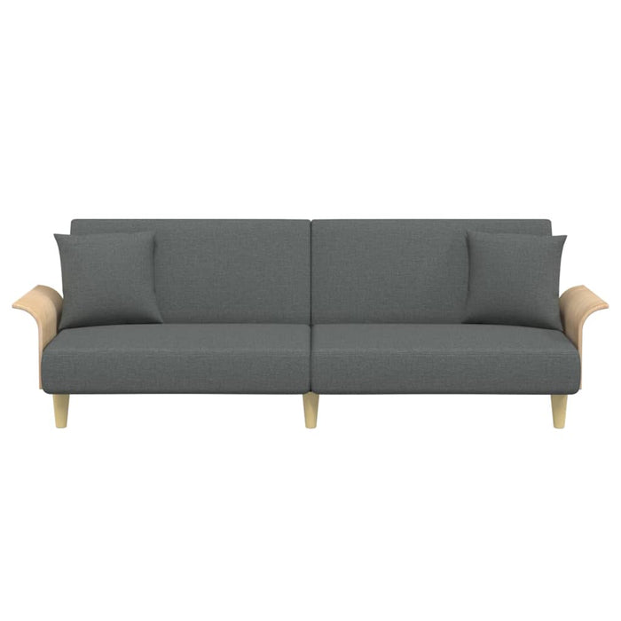 Divano Letto con Braccioli Grigio Scuro in Tessuto 351844