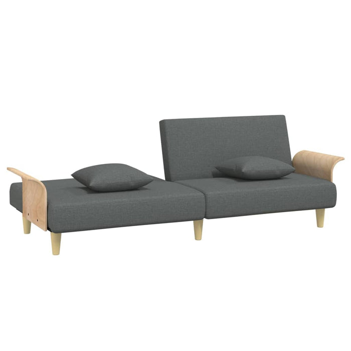 Divano Letto con Braccioli Grigio Scuro in Tessuto 351844