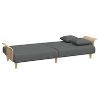 Divano Letto con Braccioli Grigio Scuro in Tessuto 351844