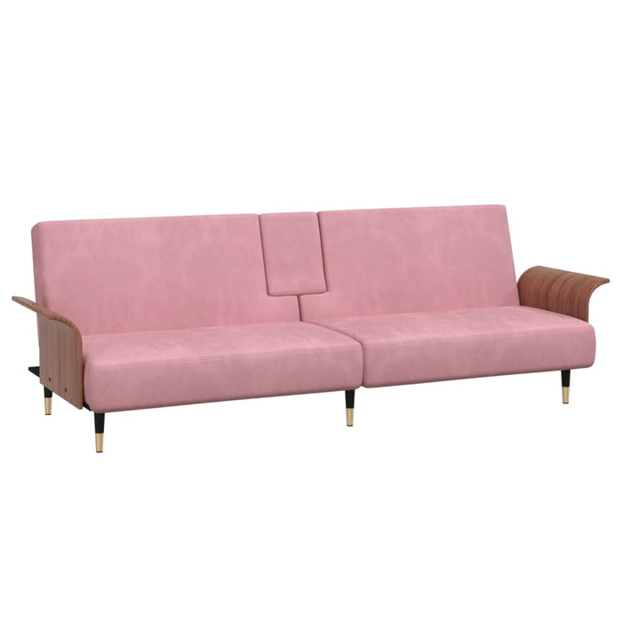 Divano Letto con Portabicchieri in Velluto Rosacod mxl 95597