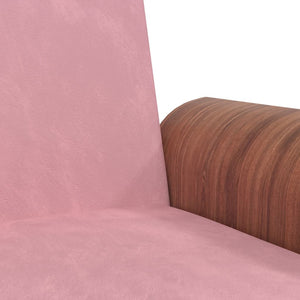 Divano Letto con Portabicchieri in Velluto Rosa 351853