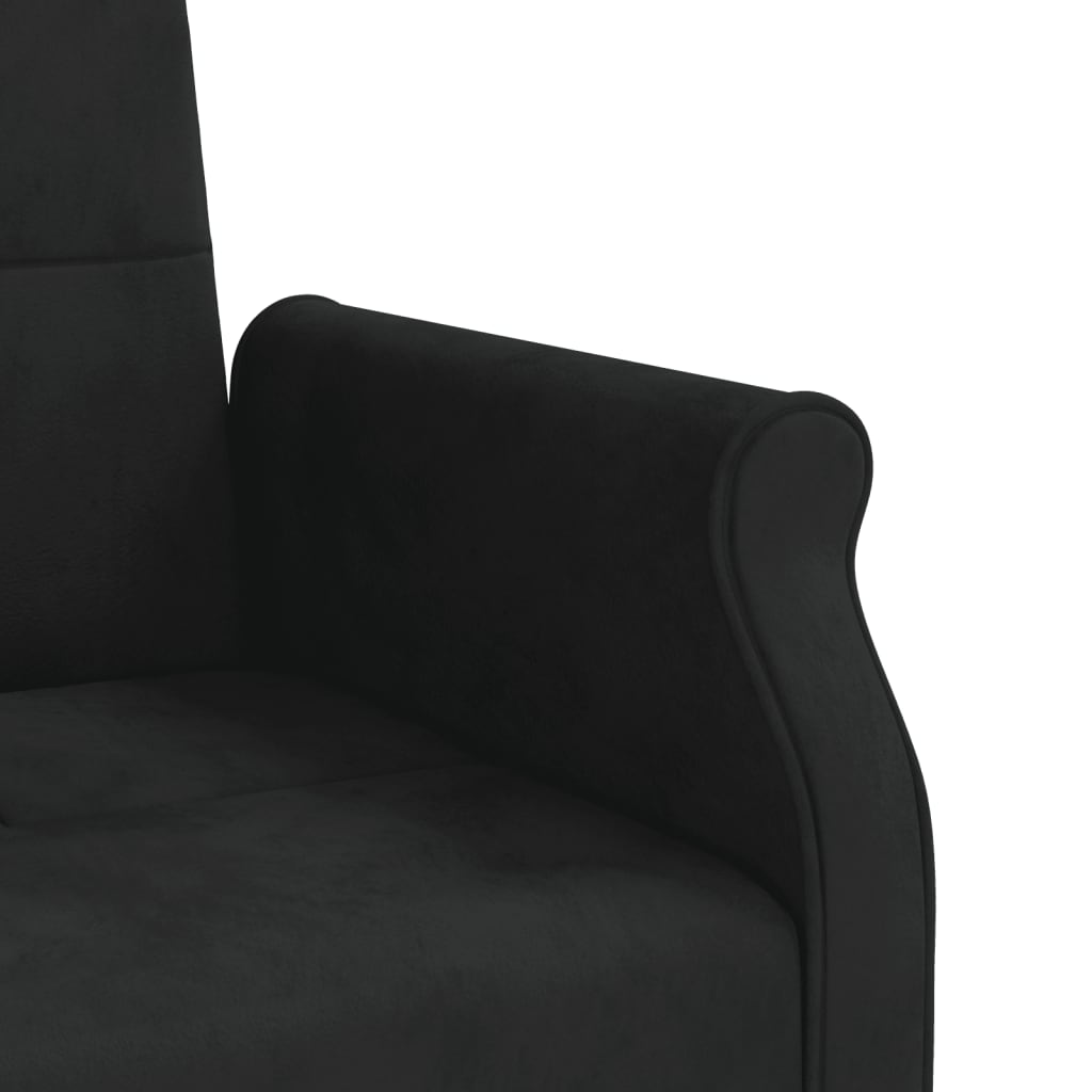 Divano Letto con Cuscini Nero in Velluto 351861