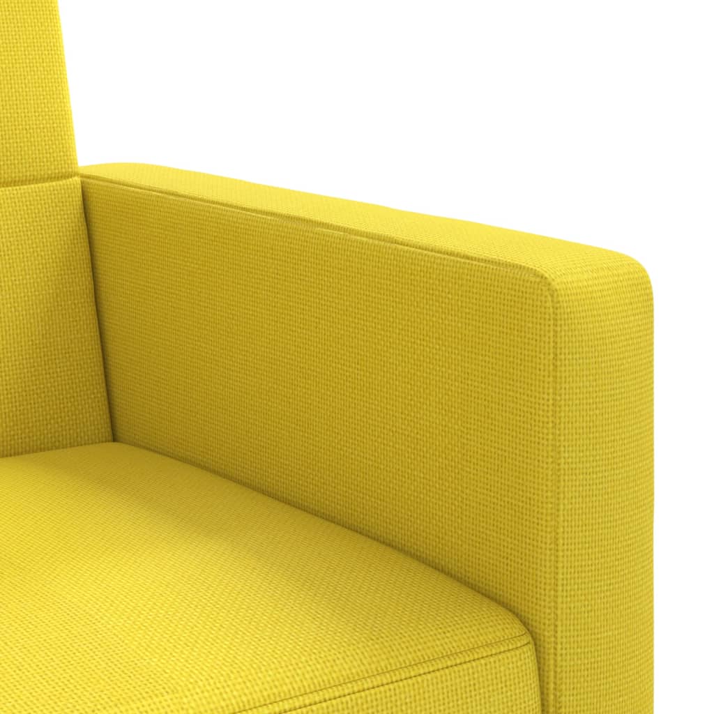 Divano Letto con Cuscini Giallo Chiaro in Tessuto 351879