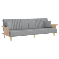 Divano Letto con Braccioli Grigio Chiaro in Tessuto 351887