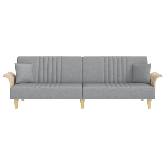 Divano Letto con Braccioli Grigio Chiaro in Tessuto 351887