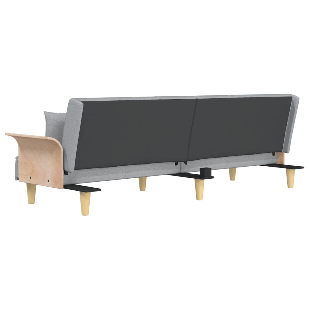 Divano Letto con Braccioli Grigio Chiaro in Tessuto 351887