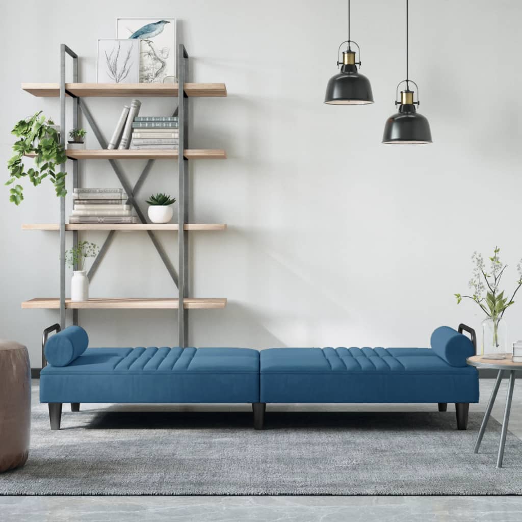 Divano Letto con Braccioli Blu in Vellutocod mxl 108693