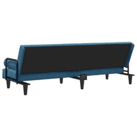 Divano Letto con Braccioli Blu in Velluto 351893