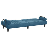 Divano Letto con Braccioli Blu in Velluto 351893