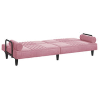 Divano Letto con Braccioli Rosa in Velluto 351897